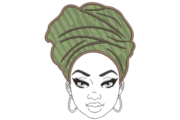 Afro Lady Applique Design