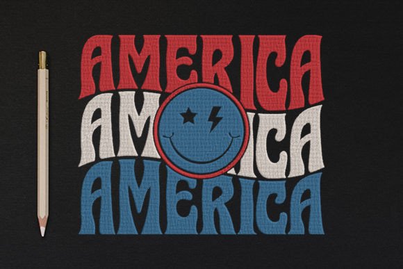 Echo Stacked Text America