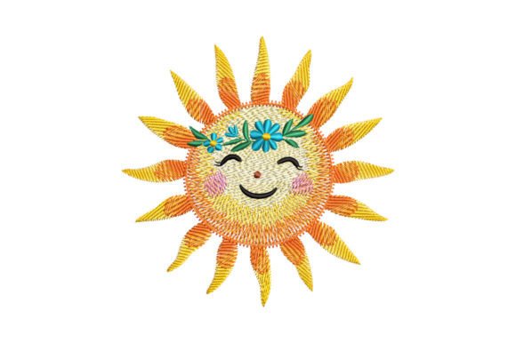 Flower Sun: A Joyful Embroidery Design for Personalized Gifts