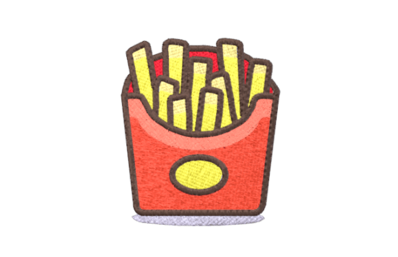 French Fries Embroidery Design