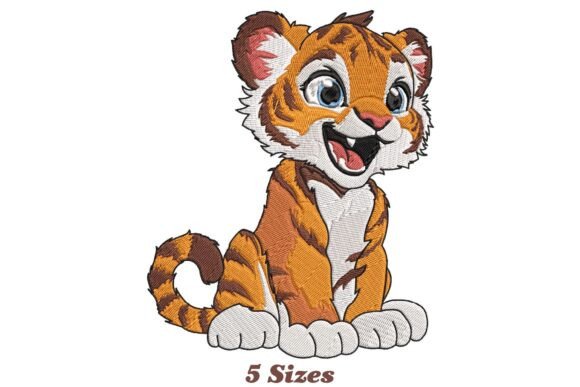 Funny Tiger: A Playful Wild Animal Embroidery for Holiday Cheer