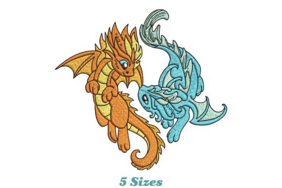 Water and Fire Dragons: A Seasonal Embroidery Gem